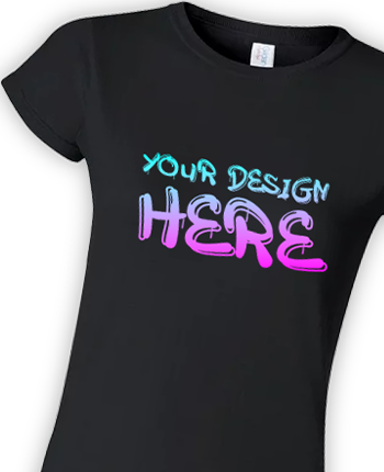 Shop | T-Shirt with text, "Your Design Here"